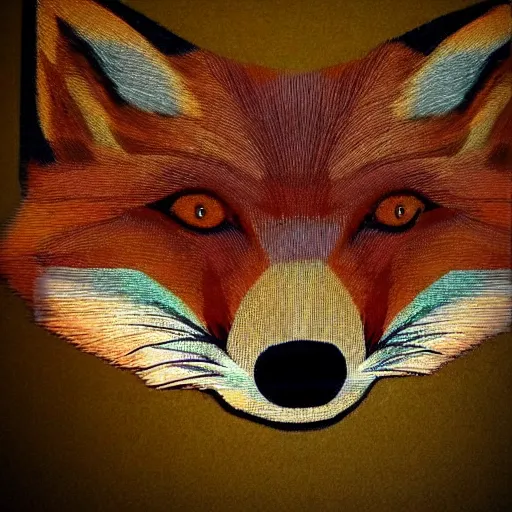 Image similar to A fox in the shape of a cube