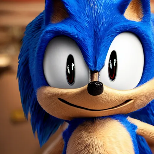 Image similar to photo of mummified sonic the hedgehog