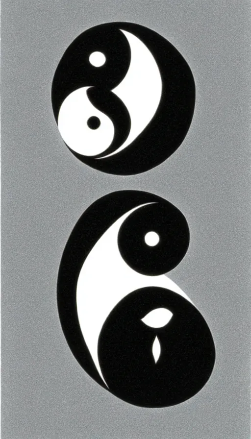 Image similar to Abstract representation of ying Yang concept, by Charles Addams