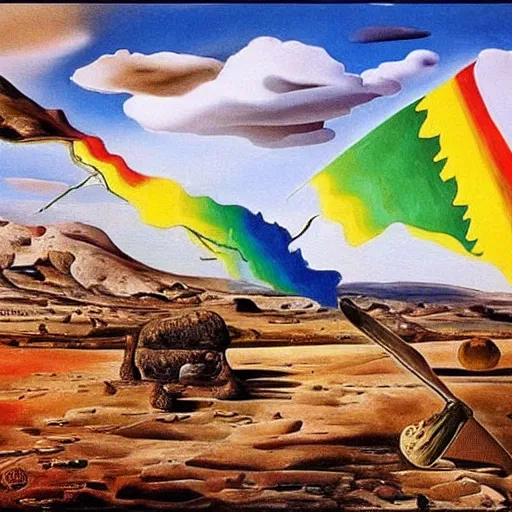 Image similar to kurdistan painted by salvador dali, highly detailed, insanely intricate, award winning art, trending on artstation