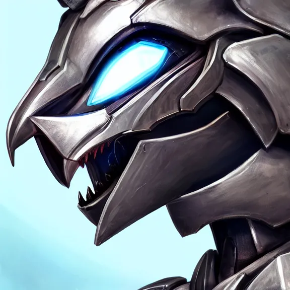 Prompt: close up headshot of a cute beautiful stunning anthropomorphic female robot dragon, with sleek silver metal armor, glowing OLED visor, facing the camera, high quality maw open and about to eat you pov, food pov, the open maw being highly detailed well designed, highly detailed digital art, furry art, anthro art, sci fi, warframe art, destiny art, high quality, 3D realistic, dragon mawshot, maw art, pov furry art, furry mawshot, macro art, dragon art, Furaffinity, Deviantart Eka's Portal, G6