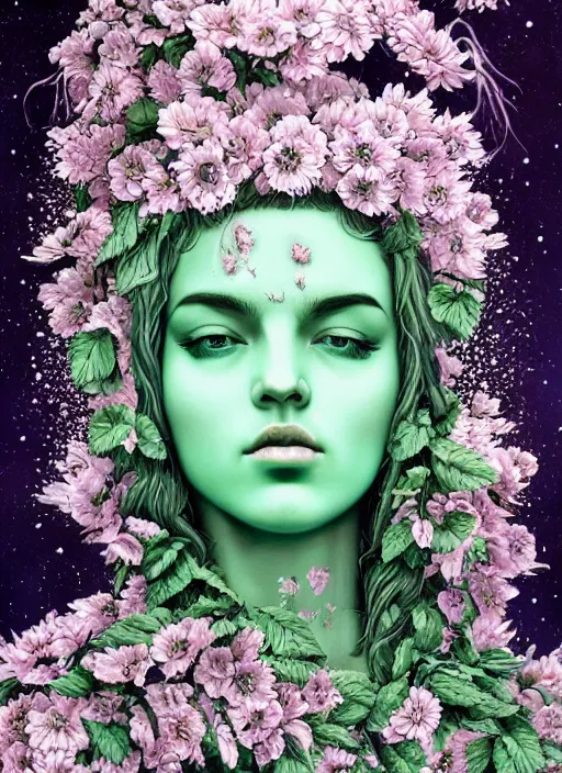 Prompt: Mint goddess painting by Dan Hillier, trending on artstation, artstationHD, artstationHQ, 4k, 8k