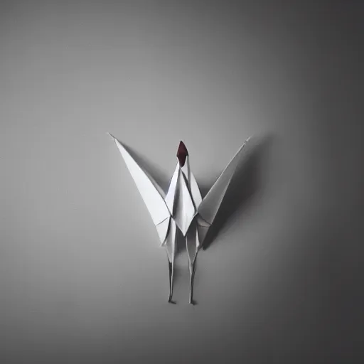 Prompt: photo of an origami crane, beautiful, cinematic, natural light, interesting angle,