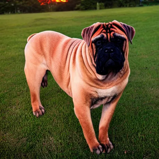 Image similar to sunset colored bullmastiff