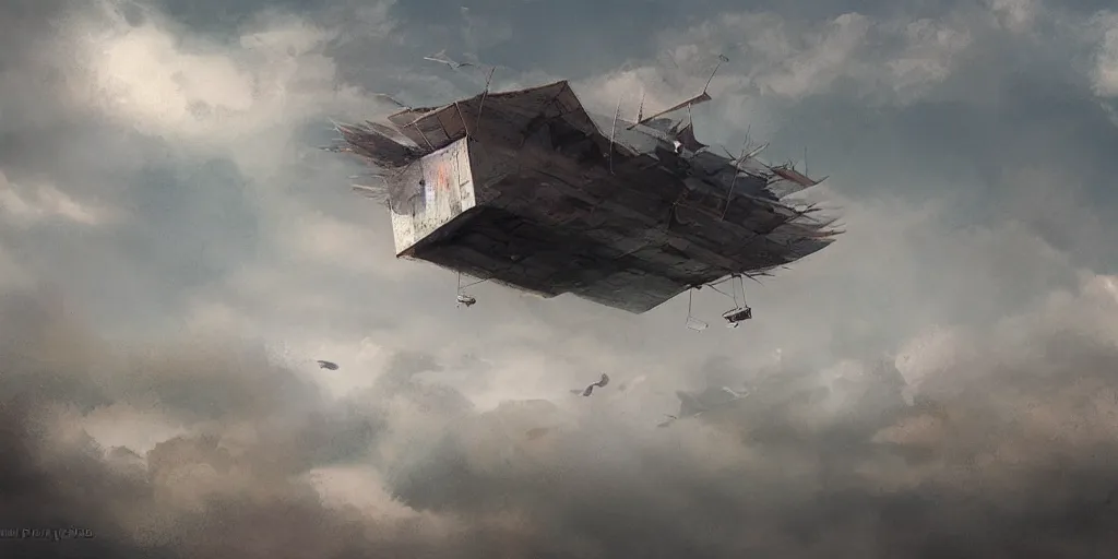 Prompt: flying house by james paick