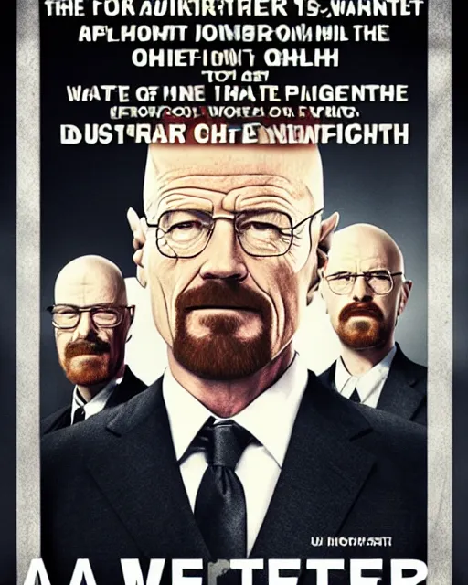 Image similar to a movie where Walter White teaches us on how to get rich, movie poster