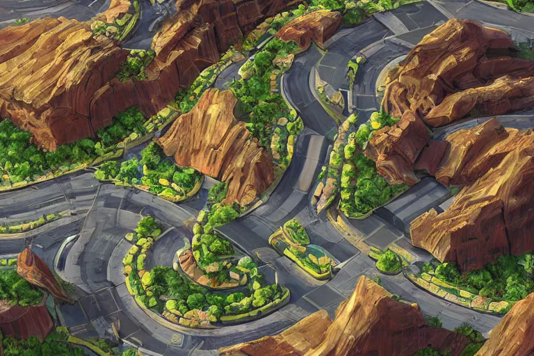 Image similar to futuristic cyberpunk city, advance civilization, luxurious streets, with lush Italian sakura garden located on Waimea canyon in Kauai, rocks formed by water erosion, beautiful smooth sandstone in unique shapes with light beams that shine through its walls, polish narrow slots of walls into a striated swirling finish, digital painting, concept art, smooth, sharp focus, from Star Trek 2021, illustration, by WLOP and Ruan Jia and Mandy Jurgens and William-Adolphe Bouguereau, Artgerm