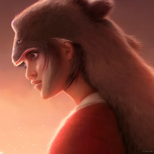 Prompt: Natalie Portman as Princess Mononoke, Studio Ghibli, digital art, highly detailed, award winning, concept art, intricate, sharp focus, masterpiece, Trending on Artstation HQ, unreal engine 5, 4K UHD image