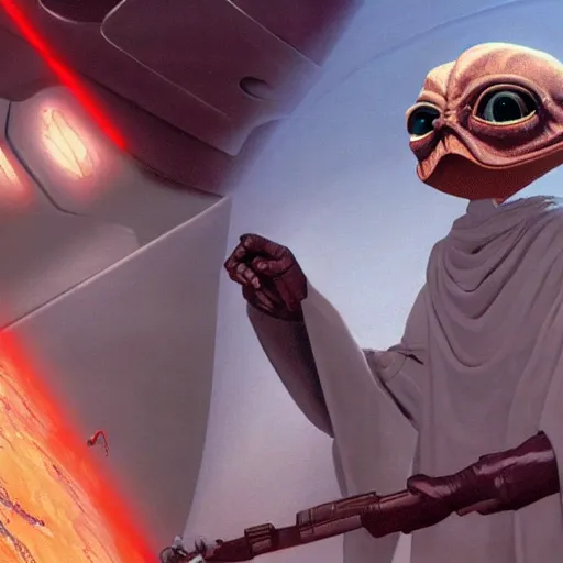 Image similar to admiral ackbar as a sith master, concept art, Ralph McQuarrie, detailed, 4k