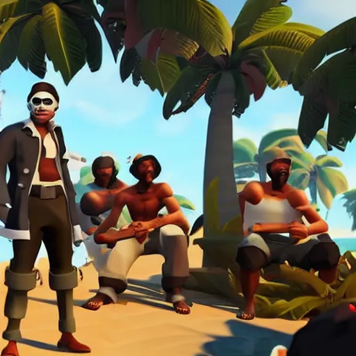 Image similar to barack obama as a sea of thieves character, sea of thieves screenshot