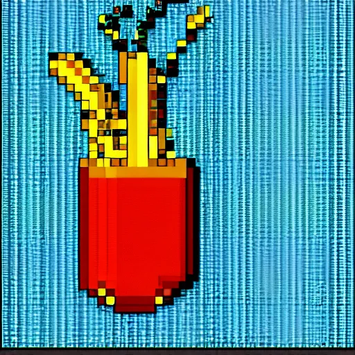 Prompt: pixel art of a single french fry