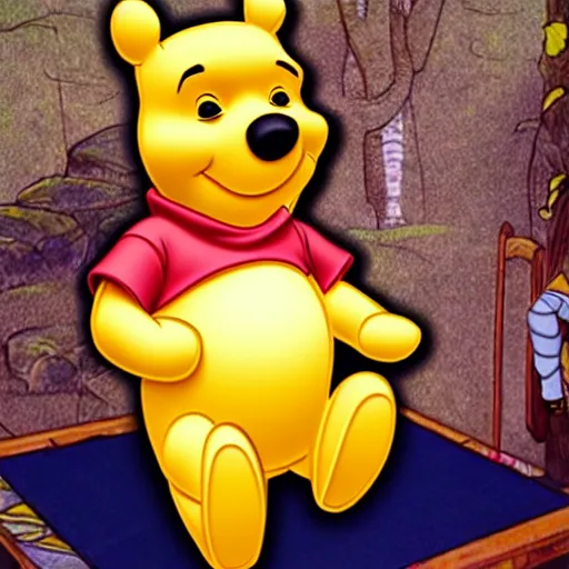 Prompt: Winnie the Pooh animatronic