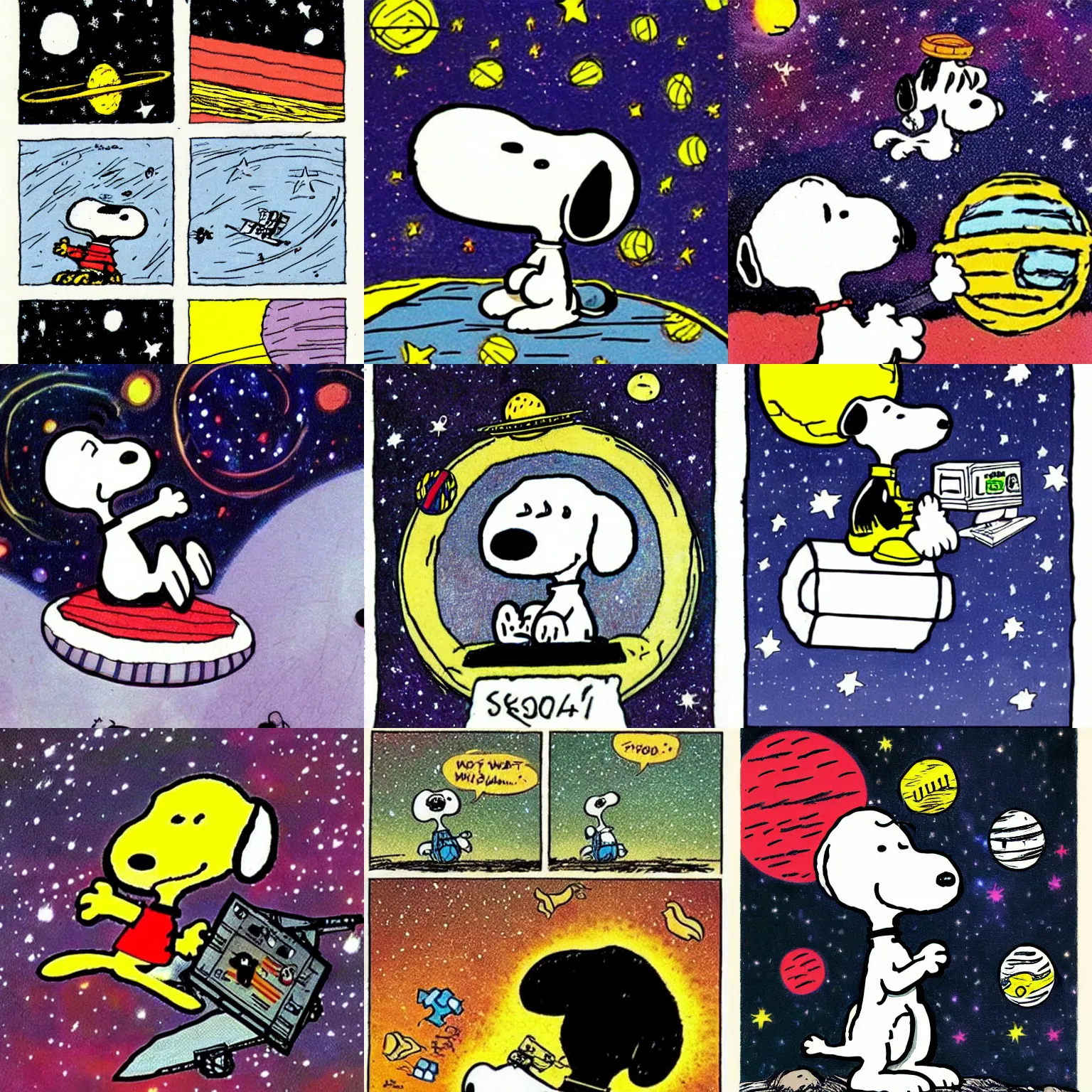 snoopy in space drawn by bill watterson | Stable Diffusion | OpenArt