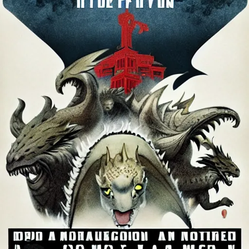 Image similar to poster for movie about Dragon Invasion of Moscow,