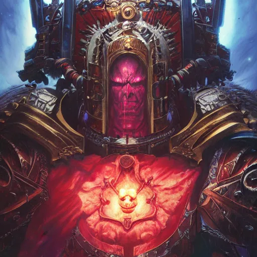 Image similar to portrait of emperor of mankind, warhammer 4 0 k, illustration, artstation art by wayne barlowe and artgerm and greg rutkowski and alex ross