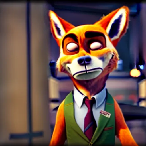 Image similar to Screenshot from Payday 2 featuring Nick Wilde (from Zootopia)