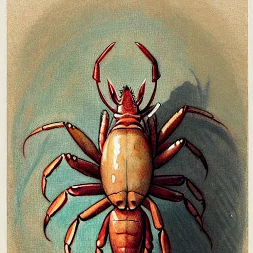 Image similar to (((((1950s lobster . muted colors.))))) by Jean-Baptiste Monge !!!!!!!!!!!!!!!!!!!!!!!!!!!