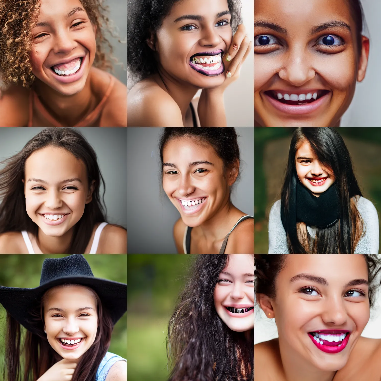 Prompt: girl smiling with black teeth