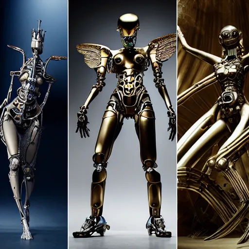 Prompt: still frame from Prometheus movie by Makoto Aida, biomechanical vespa angel gynoid, metal couture by neri oxmn by Guo pei by giger, editorial by Malczewski and by Caravaggio