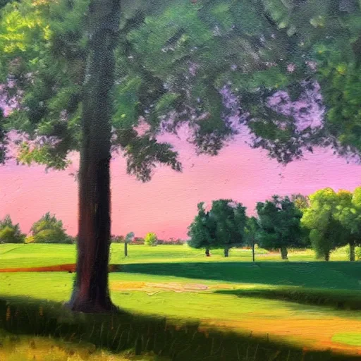 Image similar to beautiful oil painting of wiley park in galva illinois by olaf krans