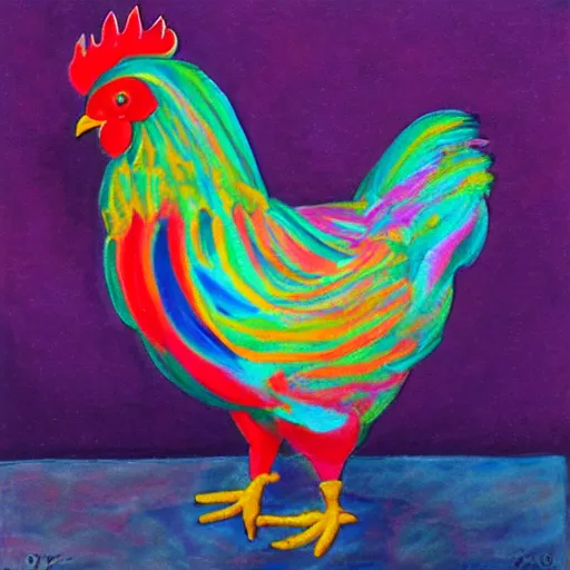 Prompt: prismatic chicken