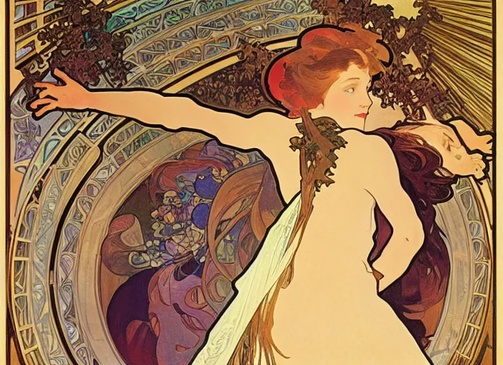 Image similar to joe band performing a thousand hands dance, alphonse mucha, 8 k