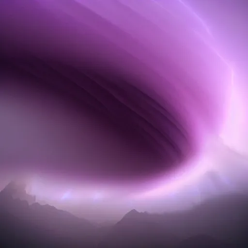 Image similar to amazing photo of a purple tornado in the sky by marc adamus, beautiful dramatic lighting