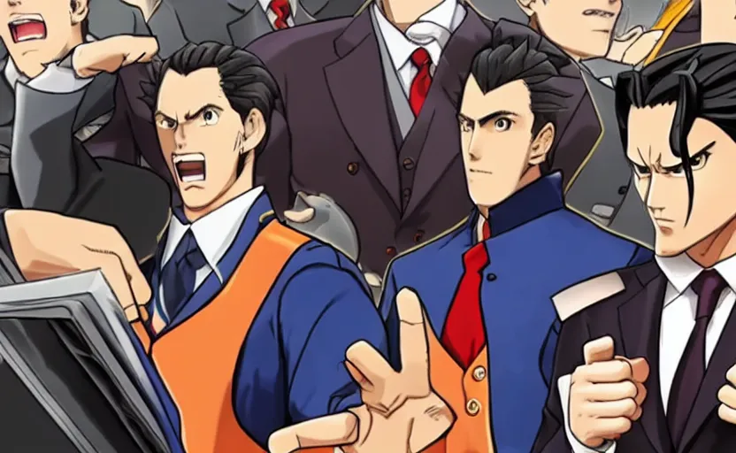 Prompt: phoenix wright ace attorney filmed by quentin tarantino