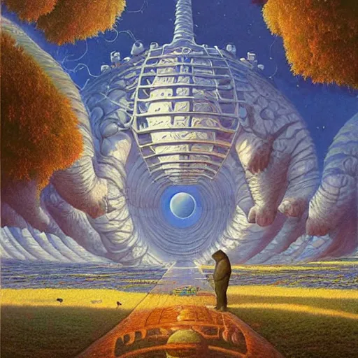 Image similar to art by rob gonsalves, greg rutkowski, tim white, alex grey