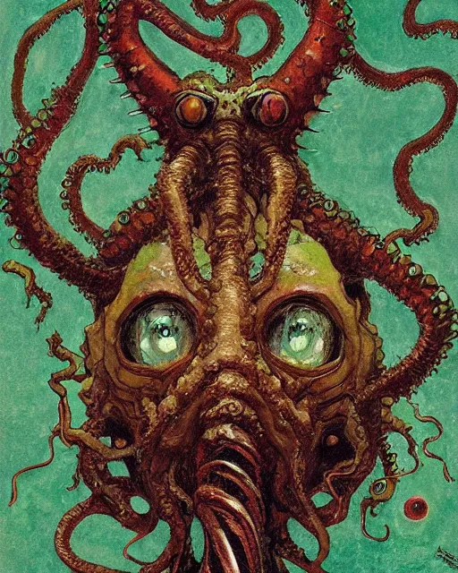 Image similar to portrait of kawaii cthulhu by greg rutkowski in the style of egon schiele