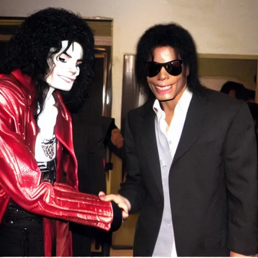 Image similar to michael jackson meeting black michael jackson