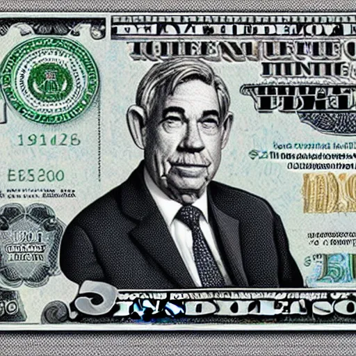 Image similar to Jay Powell printing dollars out of thin air, satire, caricature