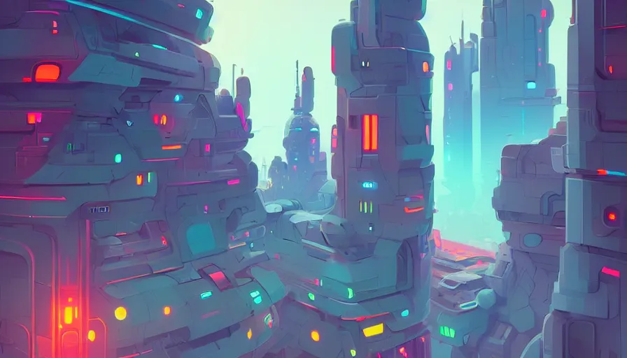 Prompt: illustration of a futuristic city by james gilleard and anton fadeev, fine details, vivid, masterpiece