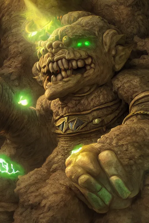 Image similar to zelda fantasy art golem monster troll, global illumination ray tracing hdr fanart arstation by sung choi and eric pfeiffer and gabriel garza and casper konefal