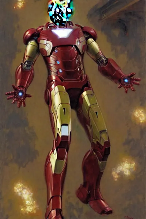 Image similar to iron man, painting by gaston bussiere, craig mullins, j. c. leyendecker, yoji shinkawa