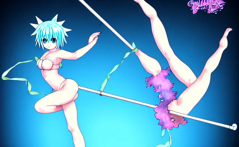 Prompt: cirno pole dancing