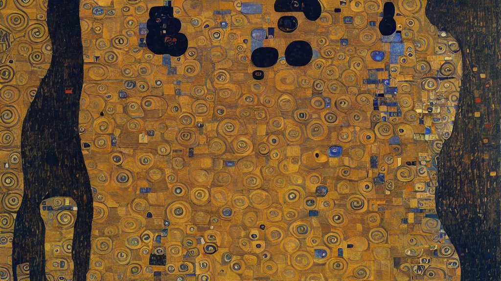 Image similar to abstract art painting, lines, forms, shapes, in style of gustav klimt, 4 k, high resolution details,