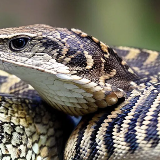 Image similar to hybrid animal of rattlesnake and falcon