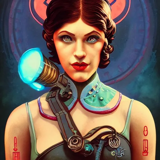 Image similar to lofi underwater bioshock naga portrait, Pixar style, by Tristan Eaton Stanley Artgerm and Tom Bagshaw.