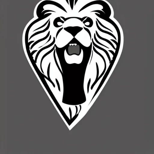 Prompt: a vector drawing in black and white of a proud lion in a suit and a lilly on its lapel