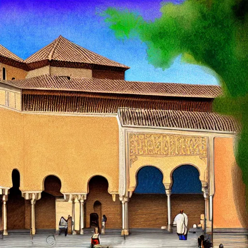 Prompt: Alhambra Realistic digital painting