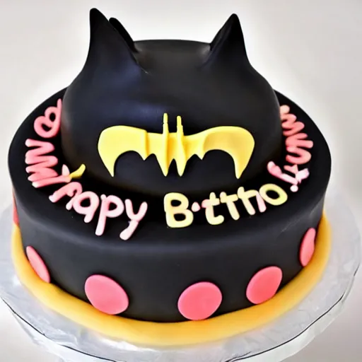 Prompt: bat birthday cake for girls,