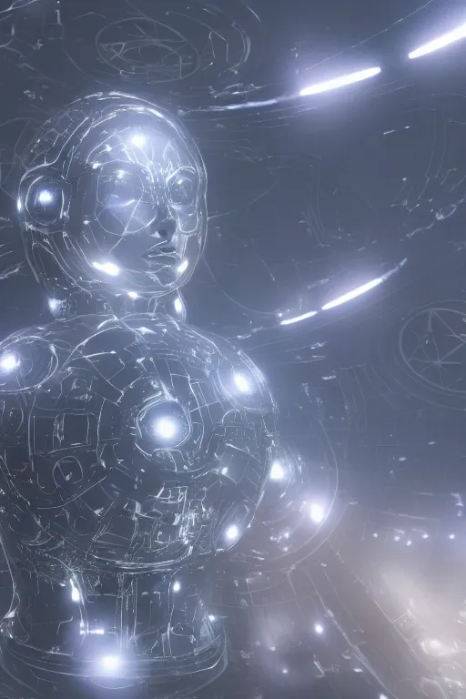 Image similar to artificial intelligence dreaming of the multiverse, overdimensional, extradimensional, infused, visual perception, octane render, by weta digital