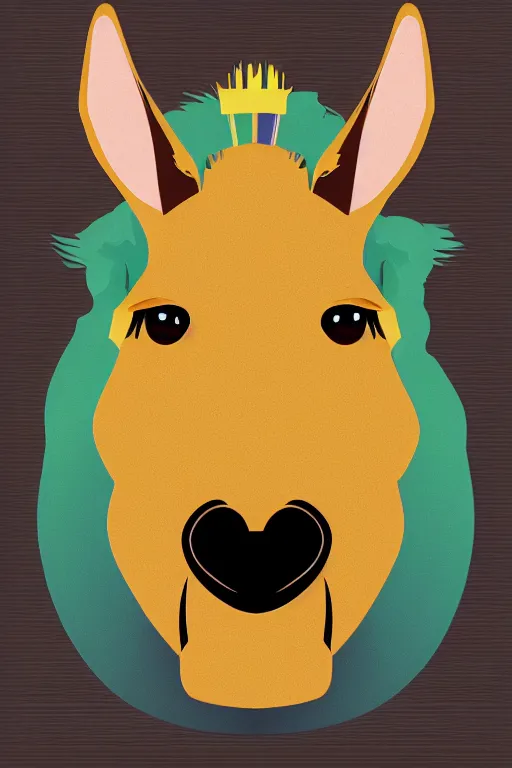 Image similar to Portrait of a chad donkey, anime, sticker, colorful, illustration, highly detailed, simple, smooth and clean vector curves, no jagged lines, vector art, smooth