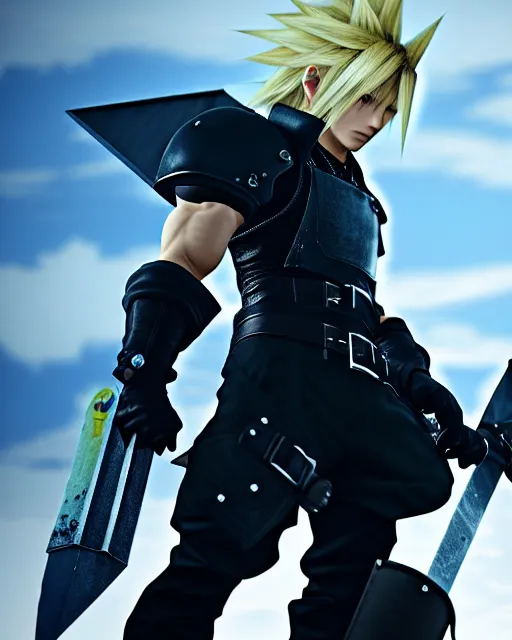 Image similar to final fantasy vii follows the story of mercenary cloud strife, who is hired by the eco - terrorist group avalanche 8 k resolution cryengine unreal engine vray trending on artstation award winning anime character design