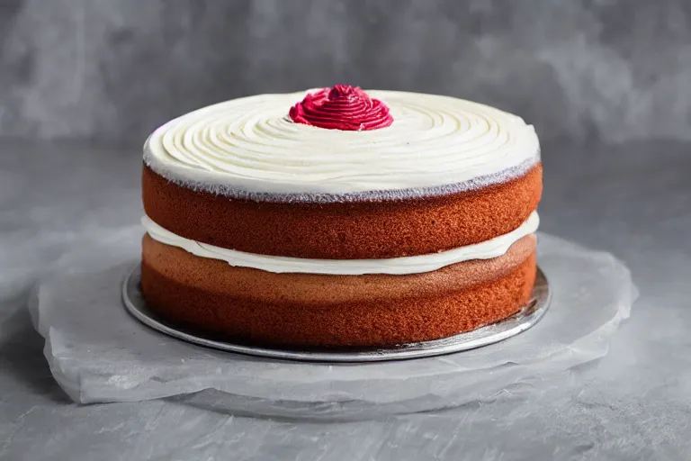 Prompt: a vanilla cake with aphex twin logo frosting on top, product photography