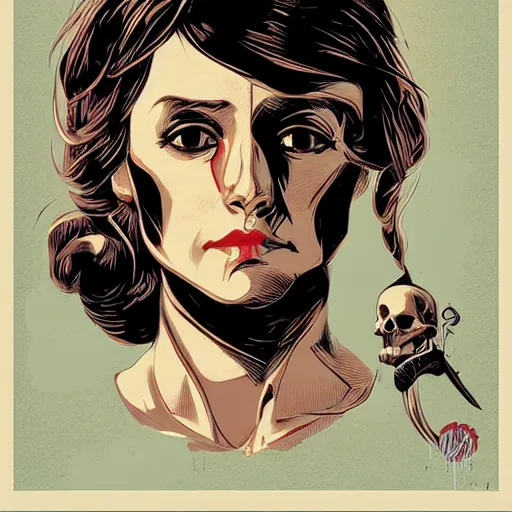 Image similar to portrait skull girl by petros afshar, tom whalen, laurie greasley, jc leyendecker and singer sargent