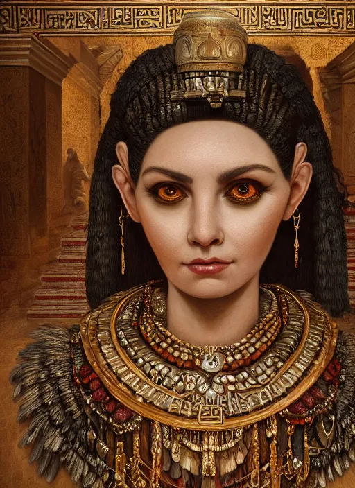 Image similar to highly detailed closeup portrait of cleopatra's palace, unreal engine, nicoletta ceccoli, mark ryden, earl norem, lostfish, global illumination, detailed and intricate environment