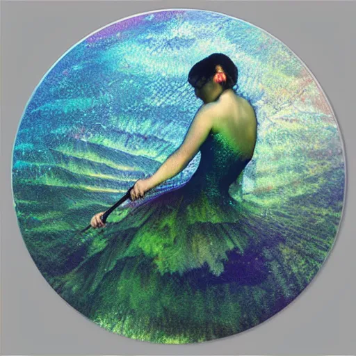 Prompt: aquatic iridescent numerical river web betta spring roundel moat, by edgar degas and joe jusko and judson huss, abstract, trending on cgsociety, nft