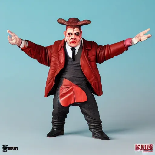 Image similar to a francis bacon bull stop motion vinyl action figure, plastic, toy, butcher billy style